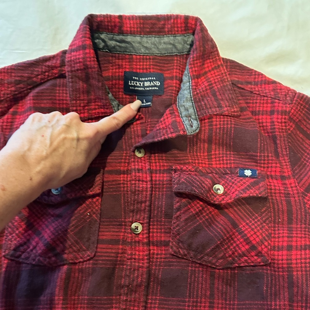 Lucky brand flannel boys size large